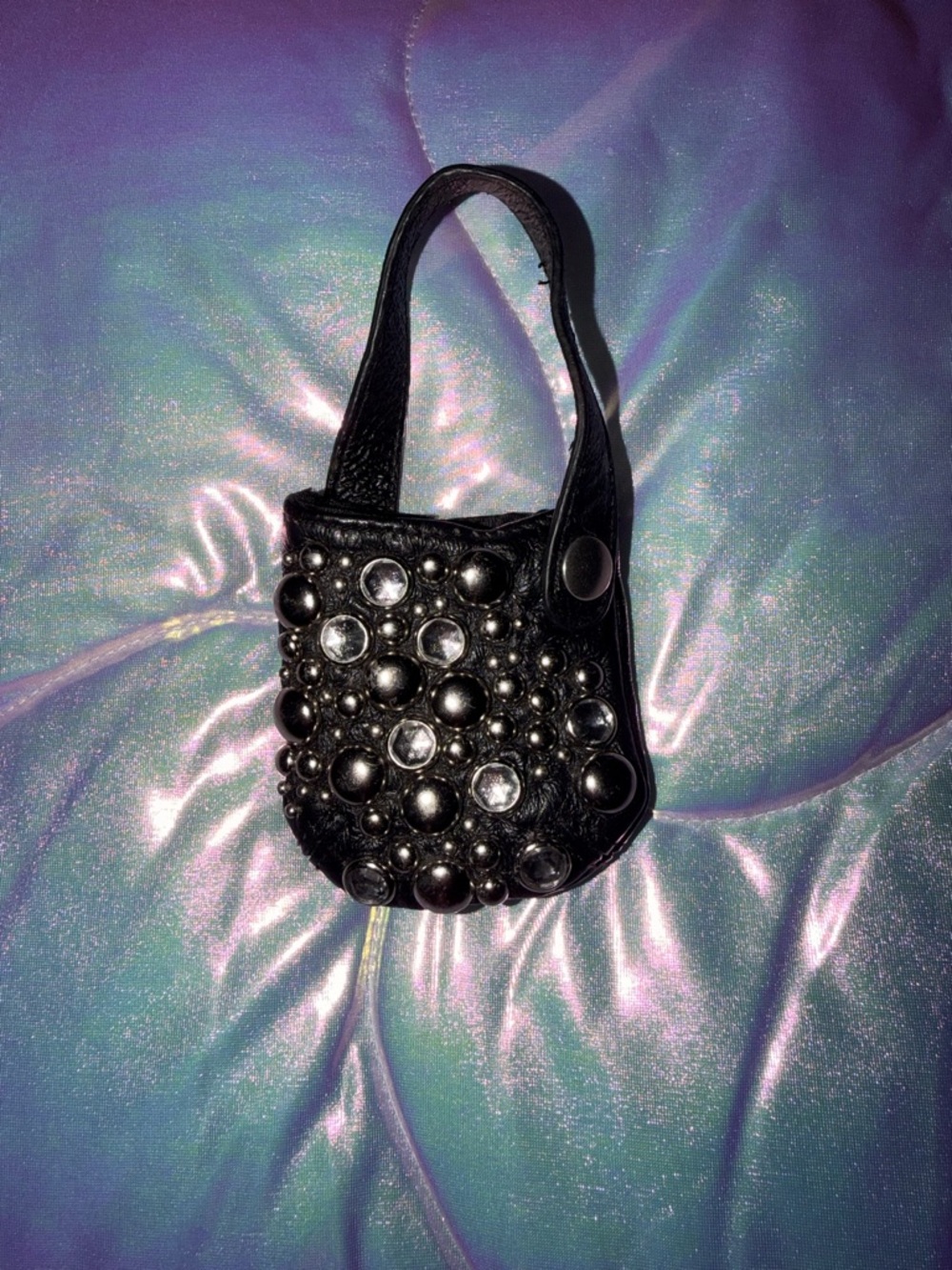 Leather Mini Bling Pouch